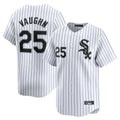 C.White Sox #25 Andrew Vaughn Player White Stripe Limited Home Edoa Stitched Jerseys