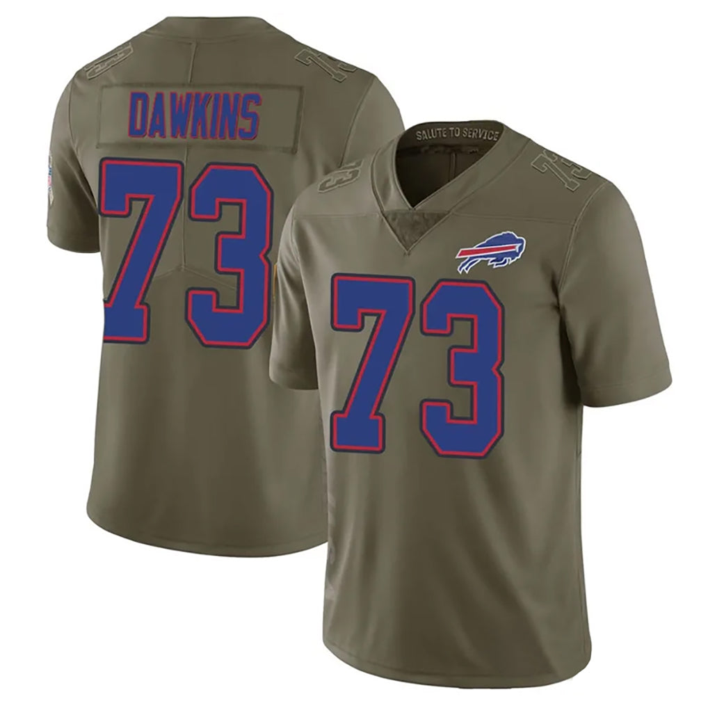 B.Bills #73 Dion Dawkins Player Olive Salute To Service Limited Edoa Stitched Jerseys