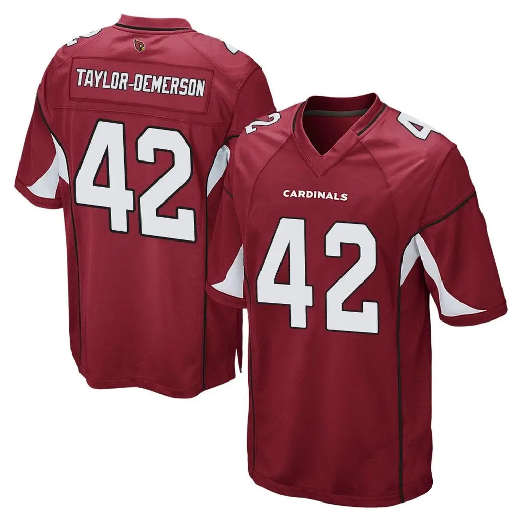 A.Cardinals #42 Dadrion Taylor-Demerson Player Cardinal Home Game Edoa Stitched Jerseys