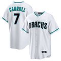 A.Diamondbacks #7 Corbin Carroll Player White World Series Home Game Edoa Stitched Jerseys
