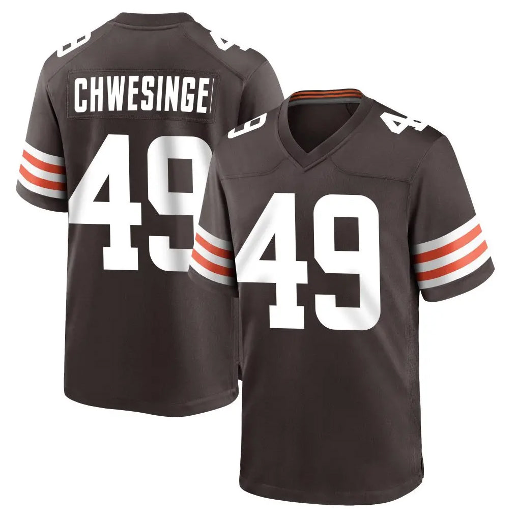 C.Browns #49 Carson Schwesinger Player Brown Home Game Edoa Stitched Jerseys