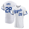 KC.Royals #28 Kyle Isbel Player White Limited Elite Home Game Edoa Stitched Jerseys