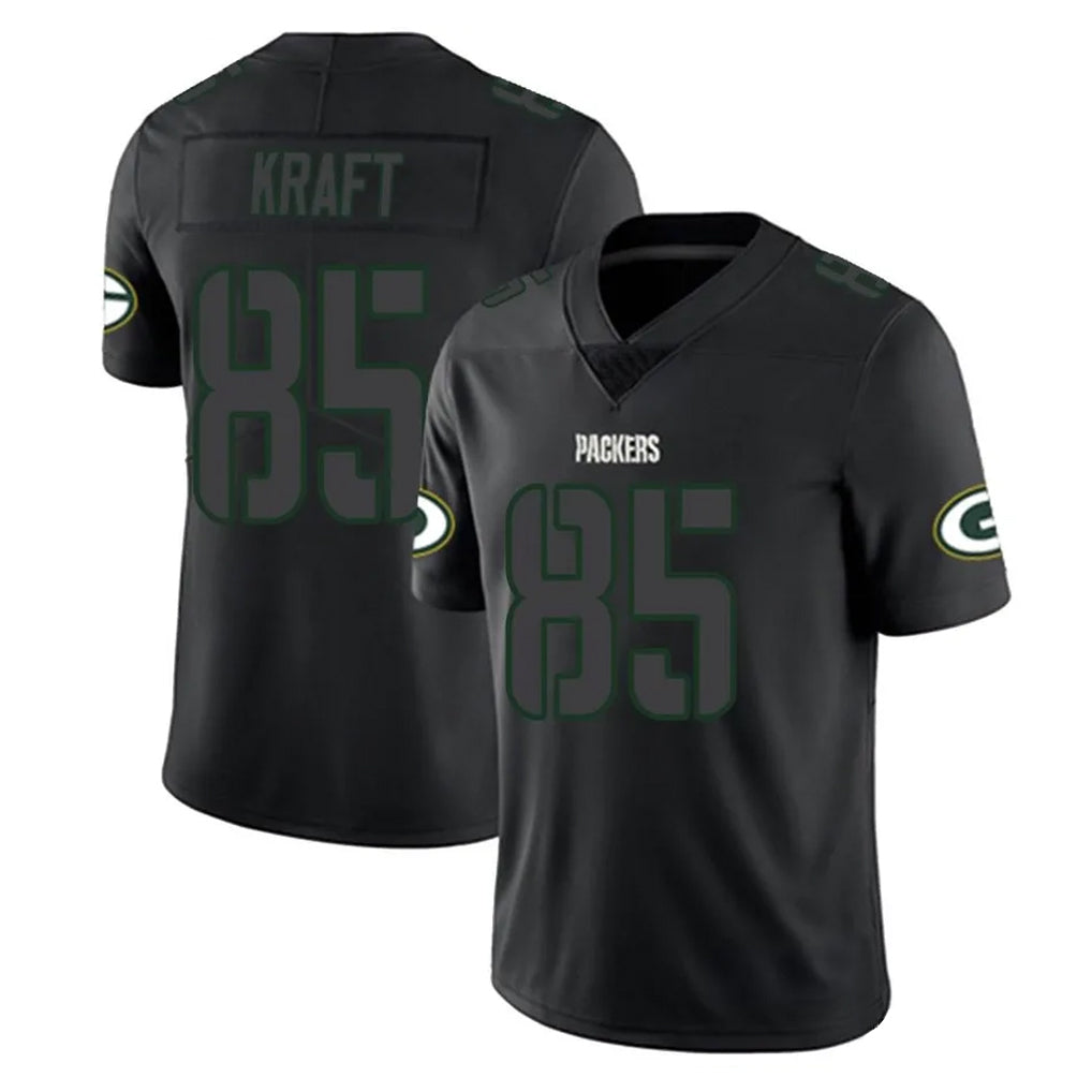 GB.Packers #85 Tucker Kraft Player Black Impact Limited Home Game Edoa Stitched Jerseys