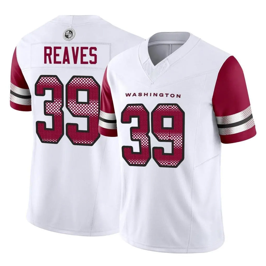 W.Commanders #39 Jeremy Reaves Player White Vapor F.U.S.E. Limited Home Game Edoa Stitched Jerseys