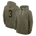 D.Cowboys #3 George Pickens Player Olive Salute to Service Pullover Hoodies Limited Edoa Stitched Jerseys