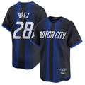 D.Tigers #28 Javier B¨¢ez Player Navy City Connect Home Limited Edoa Stitched Jerseys