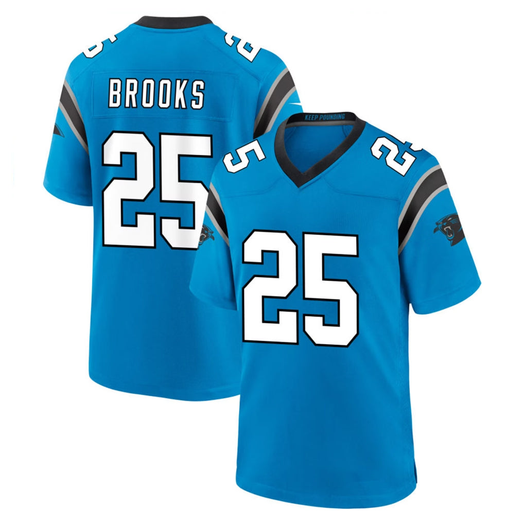 C.Panthers #25 Jonathon Brooks Player Blue Home Game Edoa Stitched Jerseys