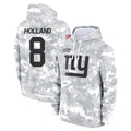 NY.Giants #8 Jevon Holland Player Arctic Camo Salute to Service Pullover Hoodies Limited Game Edoa Stitched Jerseys