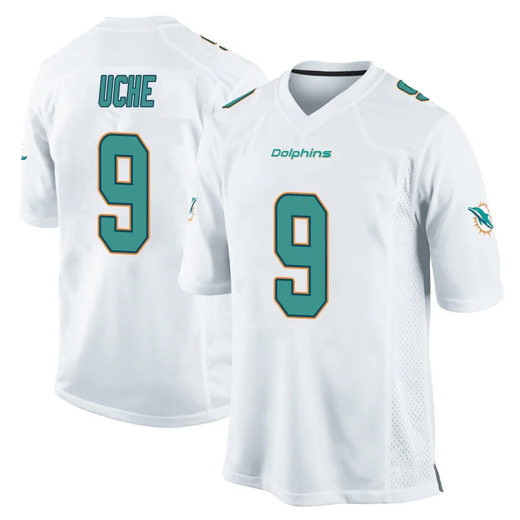 M.Dolphins #9 Joshua Uche Player White Home Game Edoa Stitched Jerseys