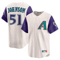 A.Diamondbacks #51 Randy Johnson Player Cream Throwback Cooperstown Collection Limited Edoa Stitched Jerseys