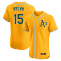 Athletics #15 Seth Brown Player Gold Limited Elite Home Game Edoa Stitched Jerseys
