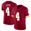 W.Commanders #4 Frankie Luvu Player Burgundy Limited Team Vapor F.U.S.E. Home Game Edoa Stitched Jerseys
