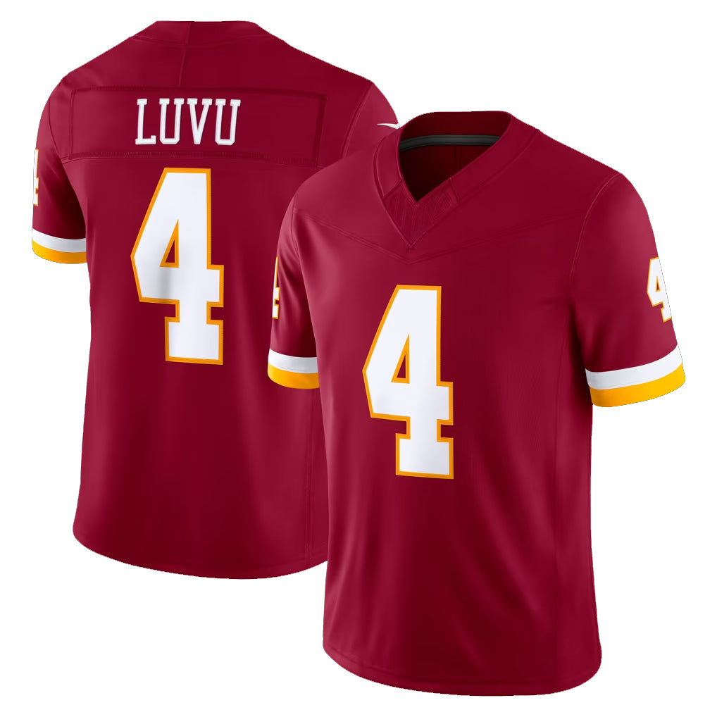 W.Commanders #4 Frankie Luvu Player Burgundy Limited Team Vapor F.U.S.E. Home Game Edoa Stitched Jerseys