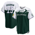 C.Rockies #15 Hunter Goodman Player Green City Connect Home Game Edoa Stitched Jerseys