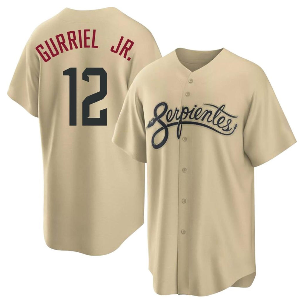 A.Diamondbacks #12 Lourdes Gurriel Jr Player Tan City Connect Home Game Edoa Stitched Jerseys