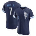 KC.Royals #7 Bobby Witt Jr. Player Navy City Connect Limited Elite Home Edoa Stitched Jerseys