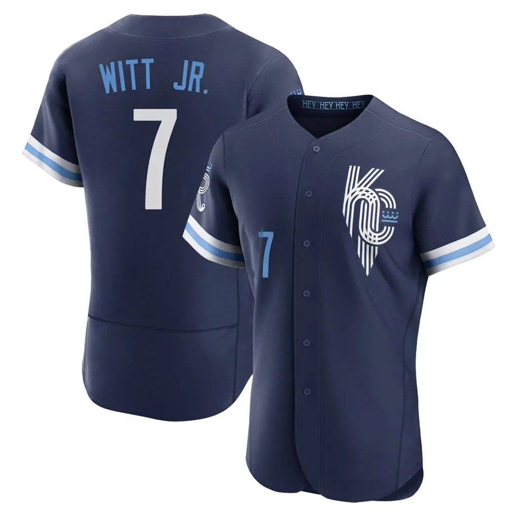 KC.Royals #7 Bobby Witt Jr. Player Navy City Connect Limited Elite Home Edoa Stitched Jerseys
