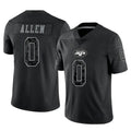 NY.Jets #0 Braelon Allen Player Stealth Black Limited Reflective Home Game Edoa Stitched Jerseys
