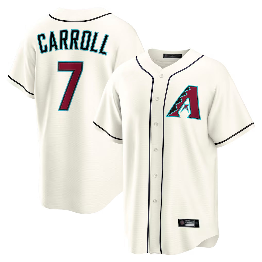 A.Diamondbacks #7 Corbin Carroll Player Cream Home Game Edoa Stitched Jerseys