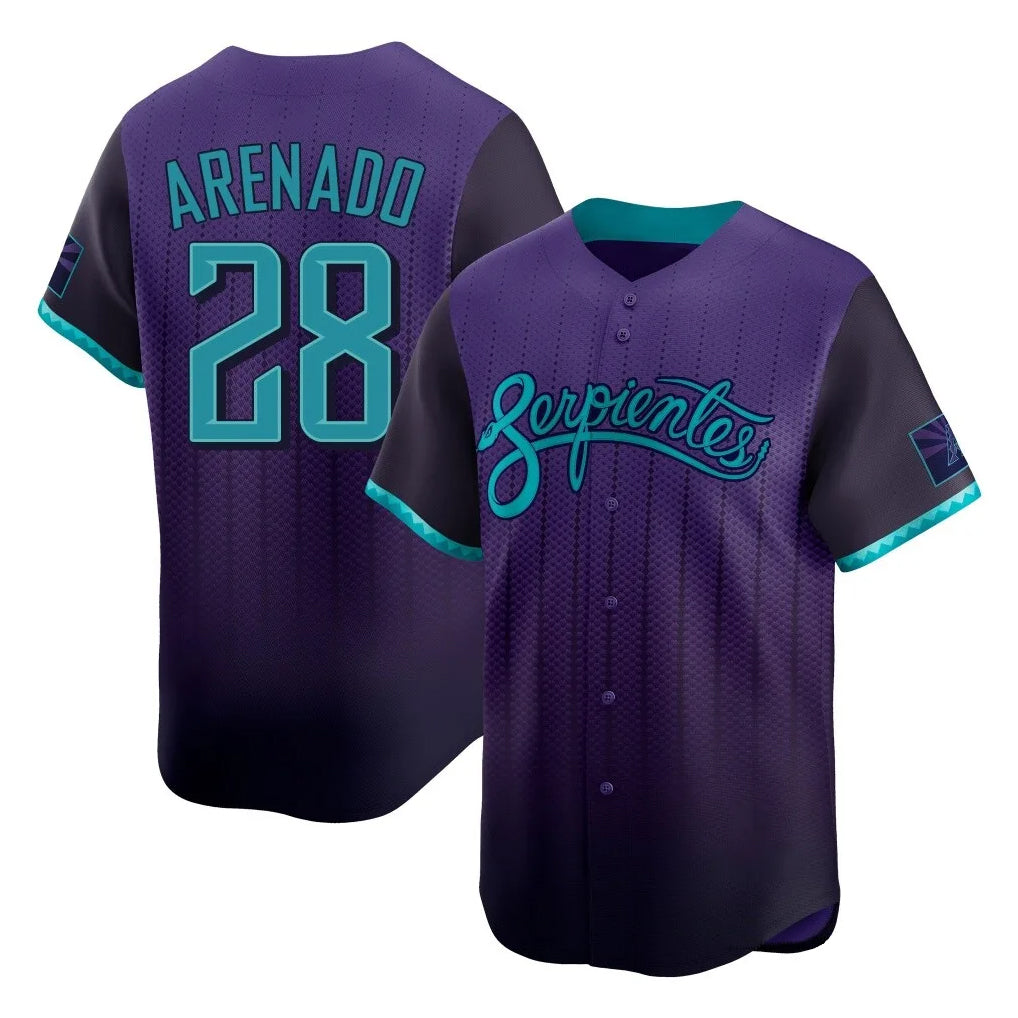 A.Diamondbacks #28 Nolan Arenado Player Purple City Connect Limited Home Game Edoa Stitched Jerseys