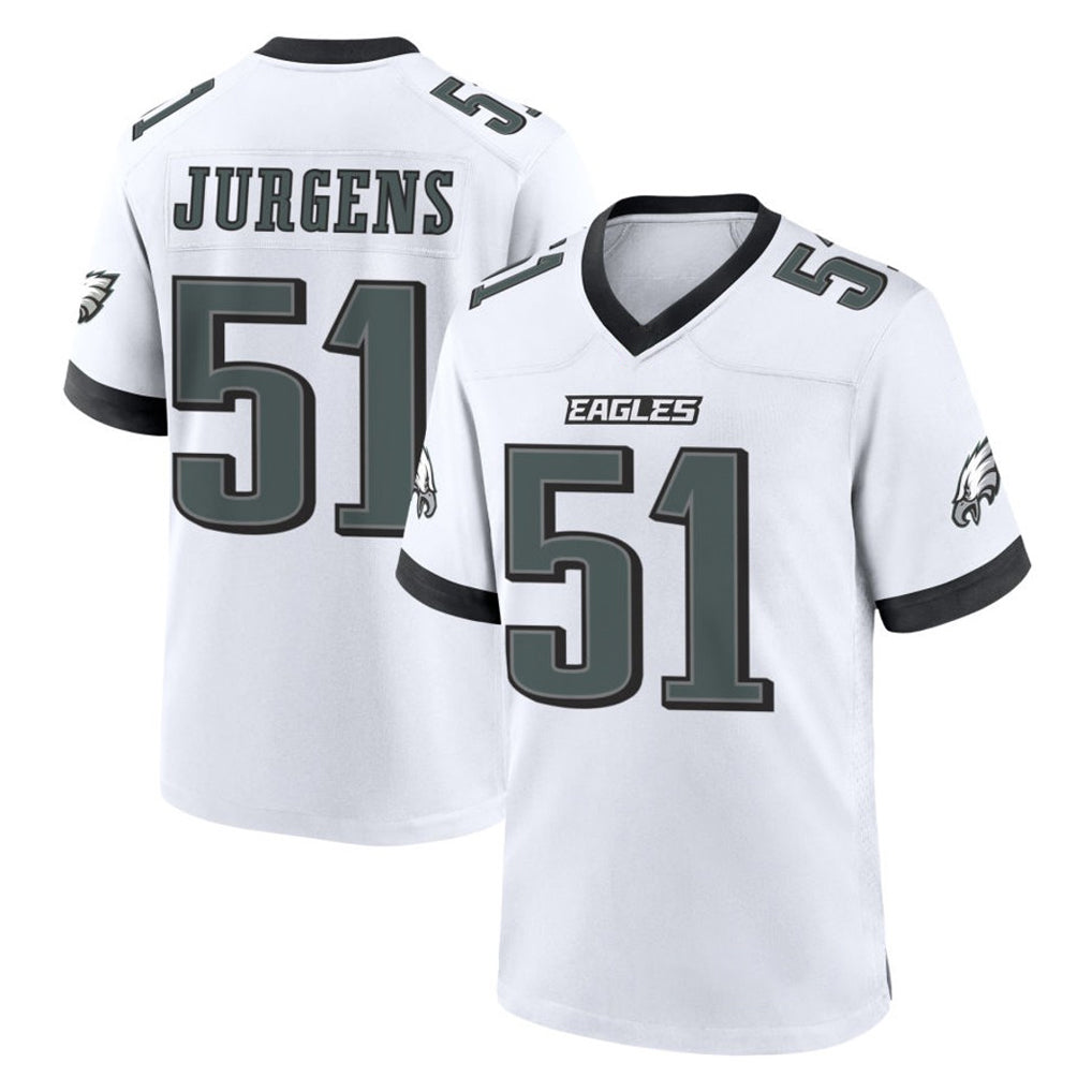 P.Eagles #51 Cam Jurgens Player White Game Home Edoa Stitched Jerseys