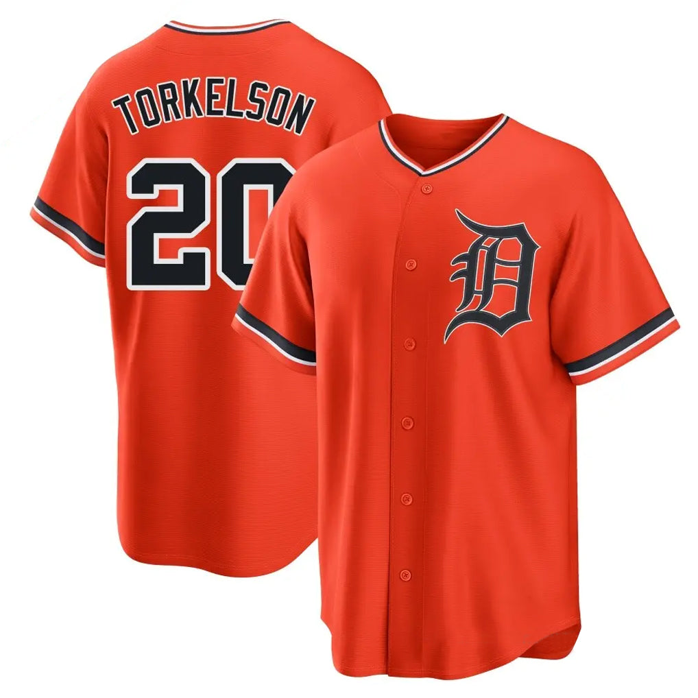 D.Tigers #20 Spencer Torkelson Player Orange Home Game Edoa Stitched Jerseys