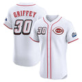 C.Reds #30 Ken Griffey Player White Speedway Classic Limited Elite Home Edoa Stitched Jerseys
