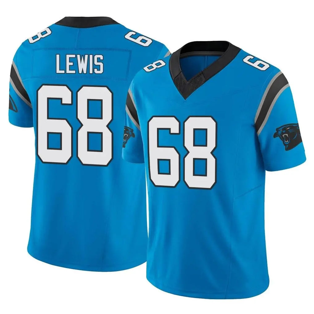 C.Panthers #68 Damien Lewis Player Blue Vapor F.U.S.E. Limited Home Game Edoa Stitched Jerseys