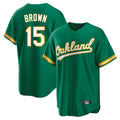 Athletics #15 Seth Brown Player Kelly Green Home Game Edoa Stitched Jerseys