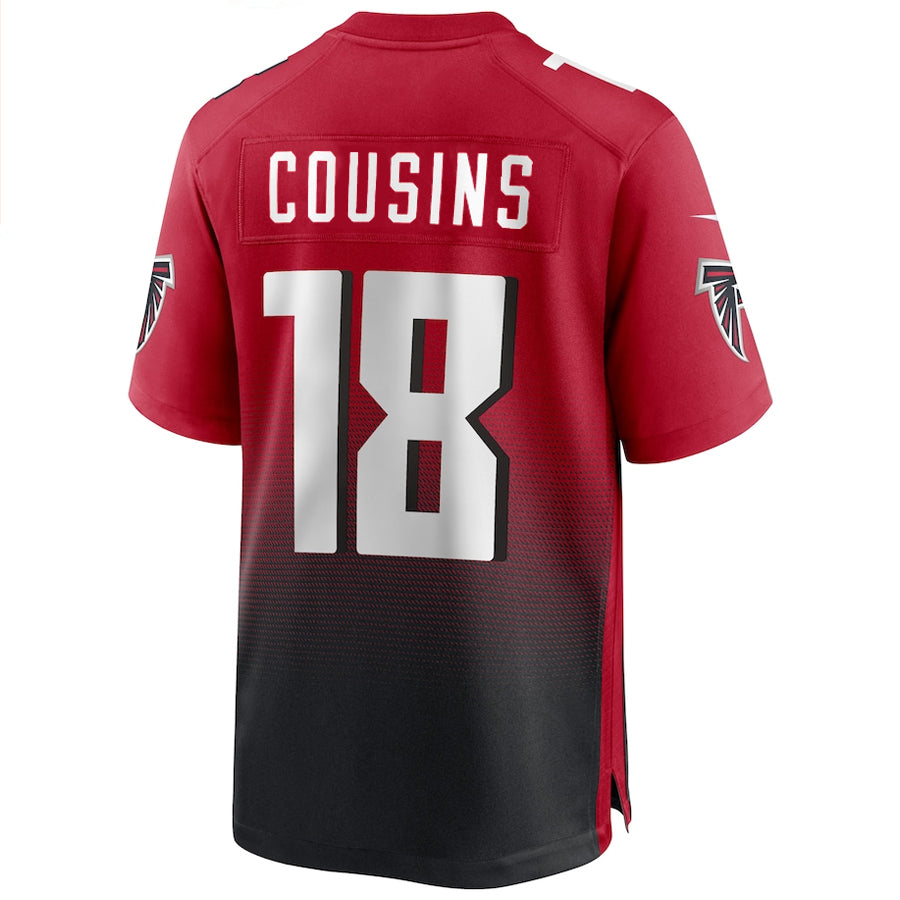 A.Falcons #18 Kirk Cousins Player Red Home Game Edoa Stitched Jerseys