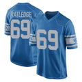 D.Lions #69 Tate Ratledge Player Blue Vapor Untouchable Throwback Game Edoa Stitched Jerseys