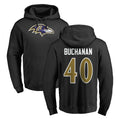 B.Ravens #40 Teddye Buchanan Player Black Pullover Hoodie Edoa Stitched Jerseys