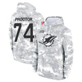 M.Dolphins #74 Kadyn Proctor Player Arctic Camo Salute to Service Hoodies Limited Game Edoa Stitched Jerseys