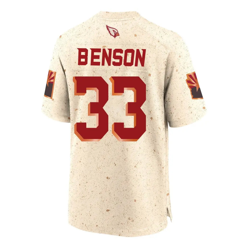 A.Cardinals #33 Trey Benson Player Cream Rivalries Collection Game Edoa Stitched Jerseys
