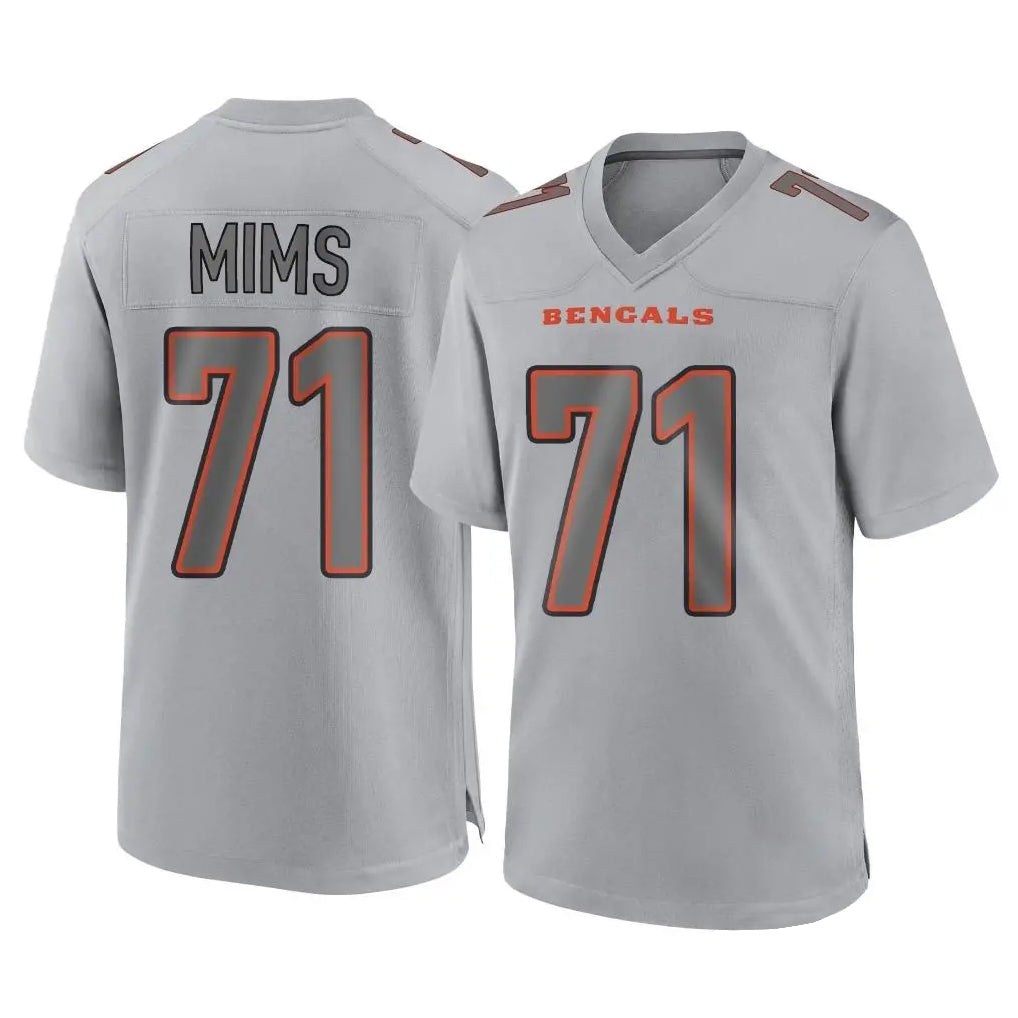 C.Bengals #71 Amarius Mims Player Gray Atmosphere Fashion Game Edoa Stitched Jerseys