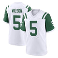 NY.Jets #5 Garrett Wilson Player White Classic Home Game Edoa Stitched Jerseys