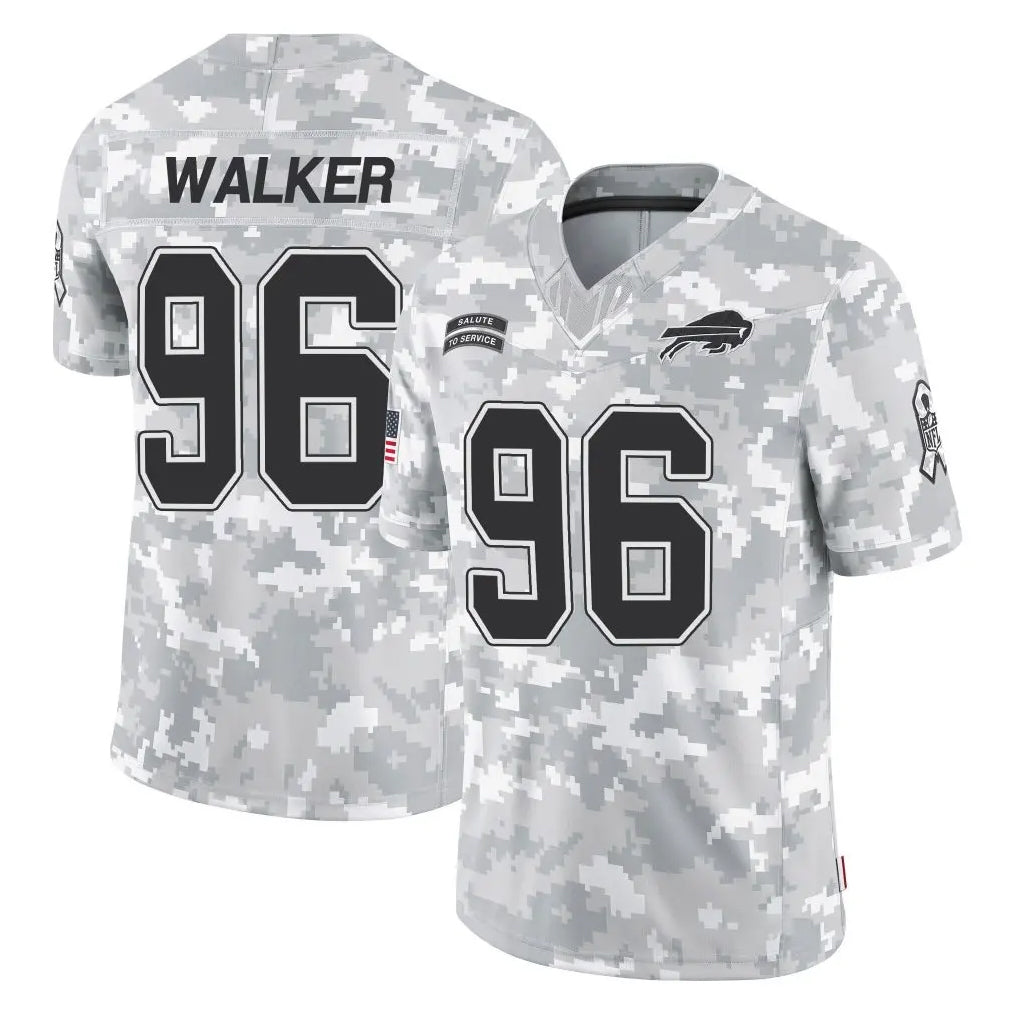 B.Bills #96 Deone Walker Player Arctic Camo Salute to Service Limited Game Edoa Stitched Jerseys