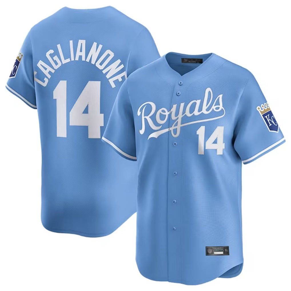 KC.Royals #14 Jac Caglianone Player Light Blue Alt Limited Home Edoa Stitched Jerseys