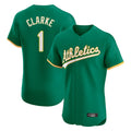 Athletics #1 Denzel Clarke Player Kelly Green Limited Elite Home Game Edoa Stitched Jerseys