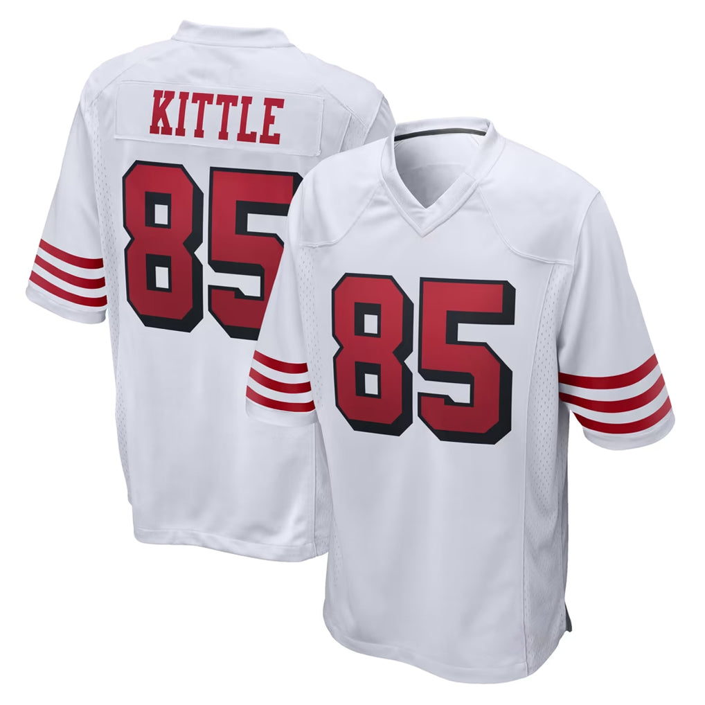 SF.49ers #85 George Kittle Player White Limited Home Game Edoa Stitched Jerseys