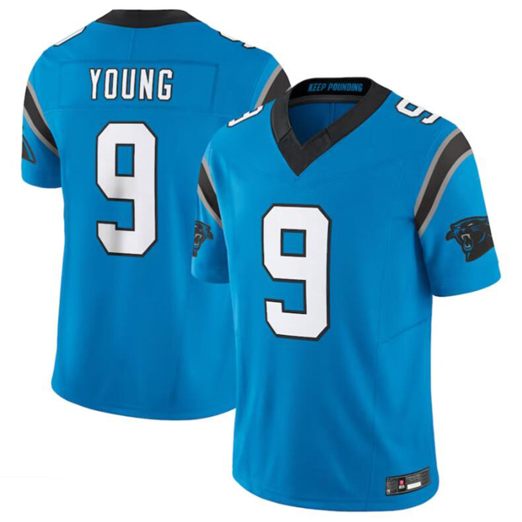 C.Panthers #9 Bryce Young Blue Vapor F.U.S.E. Limited Home Game Edoa Stitched Jerseys