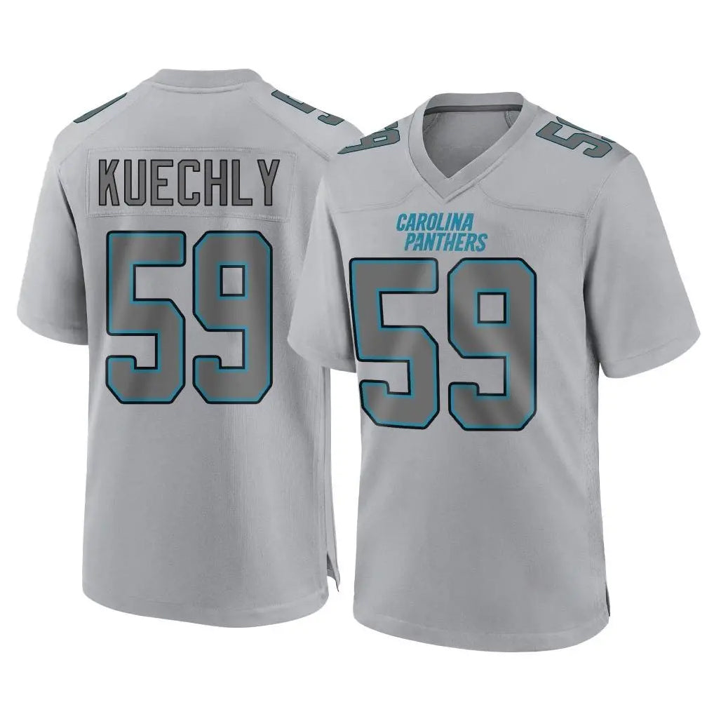 C.Panthers #59 Luke Kuechly Player Gray Atmosphere Fashion Game Edoa Stitched Jerseys