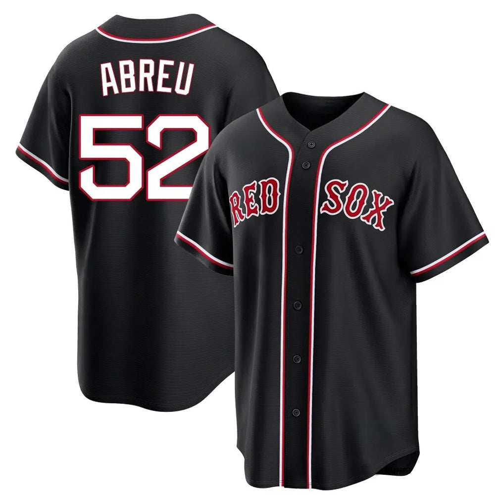 B.Red Sox #52 Wilyer Abreu Player Black Out Home Game Edoa Stitched Jerseys