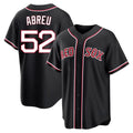 B.Red Sox #52 Wilyer Abreu Player Black Out Home Game Edoa Stitched Jerseys