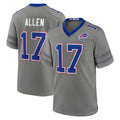 B.Bills #17 Josh Allen Player Gray Nickel City Home Game Edoa Stitched Jerseys