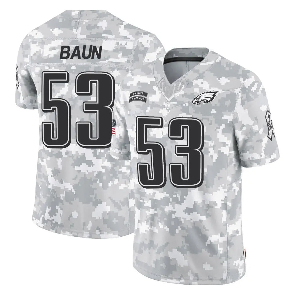 P.Eagles #53 Zack Baun Player Arctic Camo Salute to Service Limited Game Edoa Stitched Jerseys