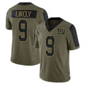 NY.Giants #9 Lsaiah Likely Player Olive Salute To Service Limited Game Edoa Stitched Jerseys