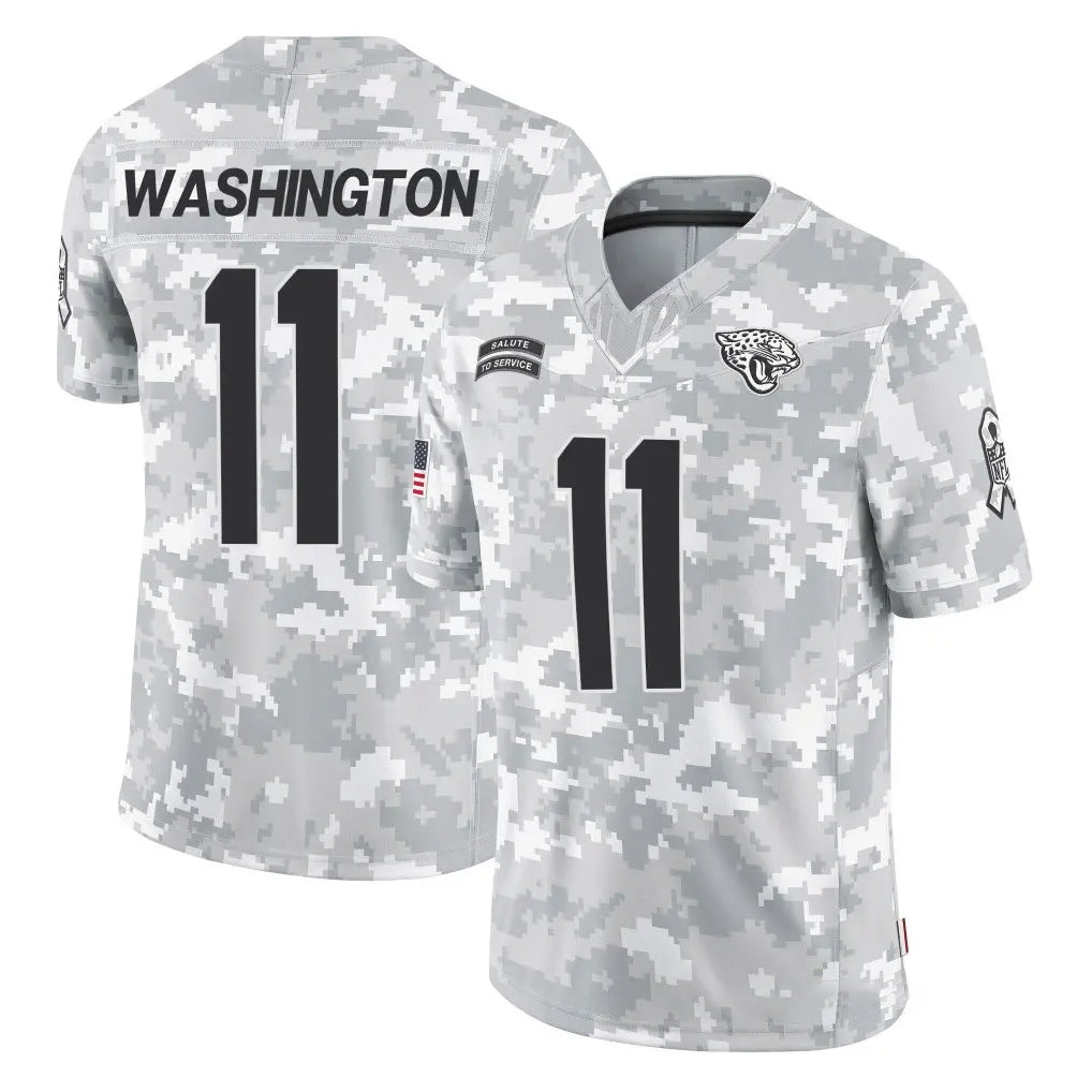 J.Jaguars #11 Parker Washington Player Arctic Camo Salute To Service Limited Game Edoa Stitched Jerseys