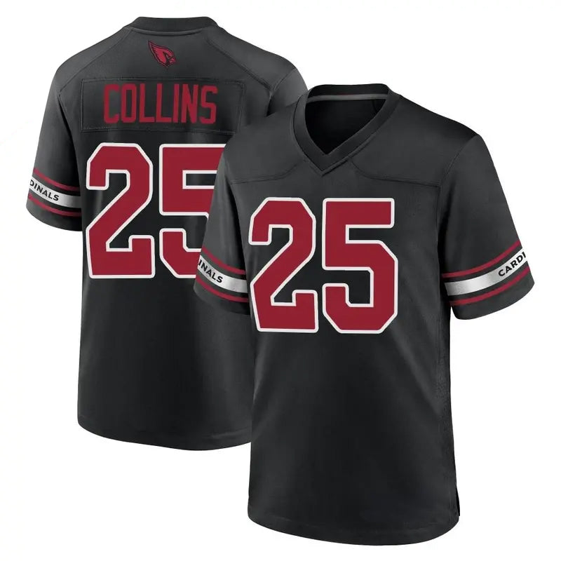 A.Cardinals #25 Zaven Collins Player Black Game Home Edoa Stitched Jerseys