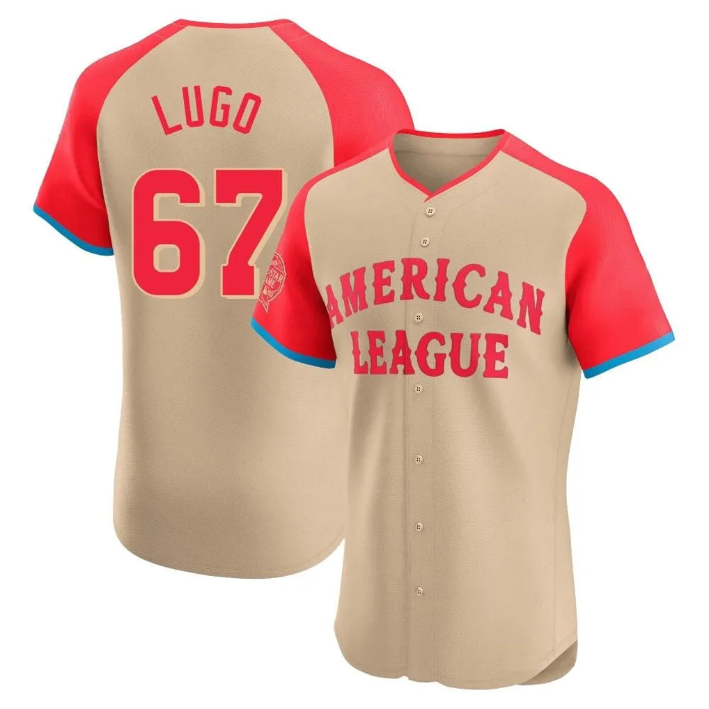 KC.Royals #67 Seth Lugo Player Cream American League All-Star Limited Elite Home Edoa Stitched Jerseys